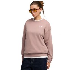 Bluza damska Puma ESS Small No.11 Logo Relaxed Crew. Czerwone bluzy bez kaptura Puma, bez wzorów, z bawełny, bez kaptura. Za 147.99 zł.