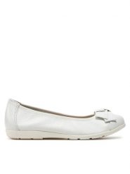 Caprice Baleriny 9-22153-42 Biały. Białe baleriny Caprice, bez wzorów, ze skóry, bez obcasa, bez zapięcia. Za 274.99 zł.