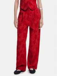 Desigual Spodnie materiałowe Suitrojo 25SWPW33 Czerwony Straight Fit. Czerwone spodnie materiałowe Desigual, bez wzorów, z bawełny. Za 319.99 zł.