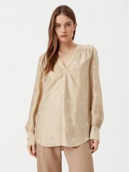 BOSS Bluzka 50532823 Beżowy Regular Fit. Brązowe bluzki Boss, bez wzorów, z syntetyku, bez kołnierzyka, bez ramiączek. Za 659.99 zł.