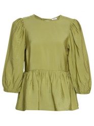 MOSS COPENHAGEN Bluzka "Lorella Ladonna" w kolorze zielonym rozmiar: M. Zielone bluzki Moss Copenhagen, m, bez wzorów, z wiskozy, klasyczne, bez kołnierzyka, bez ramiączek. Za 96.83 zł.
