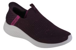 Buty sportowe Sneakersy damskie, Slip-Ins Ultra Flex 3.0-Shiny Night. Czerwone buty treningowe Skechers, bez wzorów, z materiału, przed kostkę, bez zapięcia, trekkingowe. Za 369.99 zł.