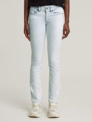 G-Star Dżinsy "Midge" - Slim fit - w kolorze białym rozmiar: W27/L28. Białe jeansy G-Star, l, z aplikacjami, ze skóry, klasyczne. Za 250.94 zł.
