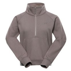 Bluza damska bawełniana Alpine Pro Negga. Brązowe bluzy bez kaptura Alpine Pro, bez wzorów, z bawełny, bez kaptura. W wyprzedaży za 189.00 zł.