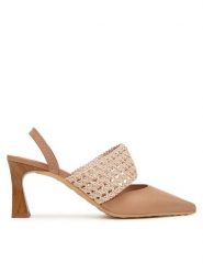 Hispanitas Czółenka HV264779 C002 Beżowy. Brązowe czółenka Hispanitas, bez wzorów, ze skóry, bez obcasa, bez zapięcia. Za 609.99 zł.