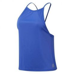 Koszulka treningowa damska Reebok DU4834. Niebieskie t-shirty sportowe Reebok, l, bez wzorów, z materiału, bez ramiączek, na fitness i siłownię. Za 133.00 zł.