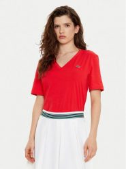 Lacoste T-Shirt TF7300 Czerwony Regular Fit. Czerwone t-shirty Lacoste, bez wzorów, z bawełny, bez kołnierzyka, bez ramiączek. Za 249.99 zł.
