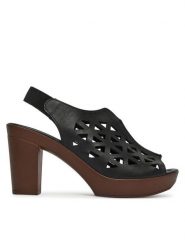 Lasocki Sandały CEO-EST-2025N-02 Czarny. Czarne sandały Lasocki, bez wzorów, ze skóry, bez obcasa, na słupku, bez zapięcia. Za 179.99 zł.