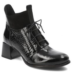 Czarne Botki Armodo Eleganckie Obuwie Damskie Na Obcasie. Czarne botki Armodo, bez wzorów, z materiału, eleganckie, przed kolano, bez obcasa, na obcasie, bez zapięcia. Za 349.00 zł.