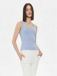 4F Top 4FWSS24TSLEF041 Błękitny Slim Fit. Niebieskie topy 4f, xl, bez wzorów, z bawełny, bez kołnierzyka, bez ramiączek. Za 29.99 zł.