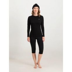 Bielizna termoaktywna narciarska damska Poederbaas koszulka + legginsy 3/4. Czarna legginsy POEDERBAAS, bez wzorów, z poliesteru, eleganckie. W wyprzedaży za 264.52 zł.