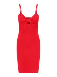 ONLY Sukienka letnia Janna 15343601 Czerwony Slim Fit. Czerwone sukienki ONLY, l, bez wzorów, z bawełny, bez kołnierzyka, bez ramiączek. Za 119.99 zł.