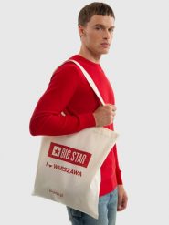 Torba bawełniana unisex Warszawa 102. Białe torby podróżne BIG STAR, z aplikacjami, z bawełny, na ramię, z nadrukiem. Za 4.99 zł.