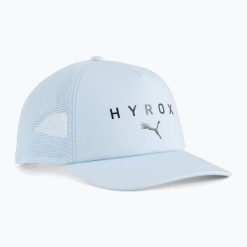 Czapka z daszkiem PUMA Hyrox Trucker. Szare czapki z daszkiem Puma, bez wzorów, sportowe. Za 99.99 zł.