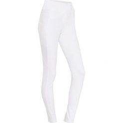 Damskie legginsy jeździeckie z pełną przyczepnością Equipage Kalea. Białe legginsy EQUIPAGE, bez wzorów, z elastanu. Za 339.50 zł.