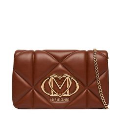 Torebka LOVE MOSCHINO. Brązowe kopertówki Love Moschino, bez wzorów, wizytowe, bez dodatków. Za 789.99 zł.