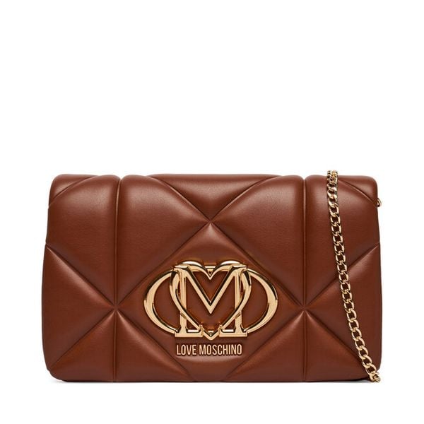 Torebka LOVE MOSCHINO. Brązowe kopertówki Love Moschino, bez wzorów, wizytowe, bez dodatków. Za 458.99 zł.