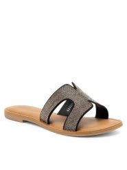 JENNY Klapki FT15398AD-444 Czarny. Czarne klapki Jenny, bez wzorów, z materiału, bez obcasa, bez zapięcia. Za 119.99 zł.