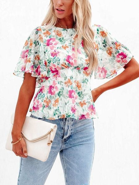 Milan Kiss Bluzka w kolorze kremowo-jasnoróżowym rozmiar: L. Brązowe bluzki Milan Kiss, l, bez wzorów, bez kołnierzyka, bez ramiączek. Za 96.60 zł.