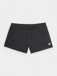 4F Spodenki dresowe damskie - czarne XL. Czarne szorty 4f, bez wzorów, z bawełny, sportowe. Za 79.99 zł.