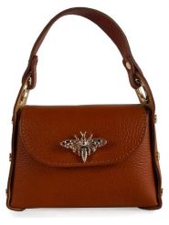 ORE10 Skórzana torebka "Raser" w kolorze jasnobrązowym - 17 x 12 x 6 cm rozmiar: onesize. Brązowe torebki klasyczne ORE10, z aplikacjami, z materiału, przez ramię, bez dodatków. Za 130.99 zł.