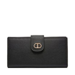 Duży Portfel Damski TWINSET. Czarne portfele Twinset, bez wzorów. Za 429.99 zł.