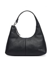Calvin Klein Torebka Slouchy Leather Shoulder Bag LV04F3657G Czarny. Czarne torebki klasyczne Calvin Klein, bez wzorów, ze skóry, bez dodatków. Za 899.99 zł.