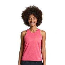 Koszulka do biegania damska Saucony Stopwatch Singlet. Czerwone t-shirty sportowe Saucony, l, bez wzorów, bez ramiączek, do biegania. Za 89.99 zł.