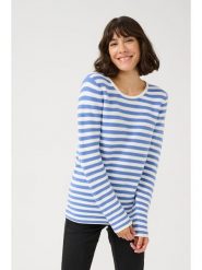 Kaffe Sweter w kolorze biało-niebieskim rozmiar: XL. Białe swetry Kaffe, xl, bez wzorów, z bawełny, bez ramiączek. Za 144.95 zł.