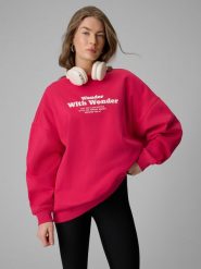 4F Bluza dresowa oversize bez kaptura damska - różowa L. Czerwone bluzy bez kaptura 4f, l, bez wzorów, z dresówki, bez kaptura. Za 159.99 zł.