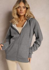 Ciemnoszara Klasyczna Bluza z Kapturem i Sznurkami Ballata. Szare bluzy Renee, xl, bez wzorów, z jeansu, casualowe, bez ramiączek, z kapturem. W wyprzedaży za 43.99 zł.