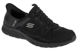 Buty sportowe Sneakersy damskie, Slip-ins: Gratis Sport - Leisurely. Czarne buty treningowe Skechers, bez wzorów, z materiału, przed kostkę, bez zapięcia, trekkingowe. Za 329.99 zł.