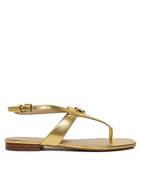 LAUREN RALPH LAUREN Sandały Everley 802959147001 Złoty. Żółte sandały Lauren Ralph Lauren, bez wzorów, ze skóry, bez obcasa, na płaskiej podeszwie, bez zapięcia. Za 379.99 zł.