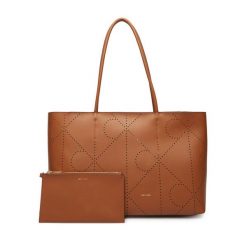Torebka Calvin Klein. Brązowe shopper bag Calvin Klein, bez wzorów, bez dodatków. Za 1,099.00 zł.