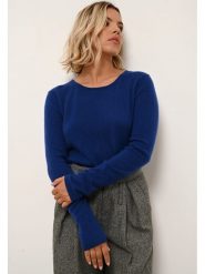 Just Cashmere Kaszmirowy sweter "Vivian" w kolorze granatowym rozmiar: L. Niebieskie swetry Just Cashmere, l, bez wzorów, z kaszmiru, bez ramiączek. Za 400.45 zł.