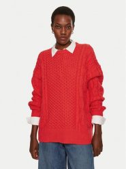 STAUD Sweter Tracy R24P3117CA Czerwony Oversize. Czerwone swetry STAUD, xs, bez wzorów, z bawełny, bez ramiączek. Za 949.99 zł.