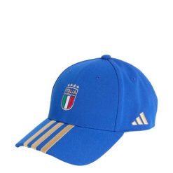 Czapka piłkarska Włochy. Brązowe czapki z daszkiem adidas, bez wzorów, z materiału, sportowe. Za 99.95 zł.