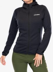 Bluza polarowa damska Berghaus Heuberg Hoody. Czarne bluzy z kapturem Berghaus, xs, bez wzorów, z materiału, bez kaptura, trekkingowe. Za 351.99 zł.