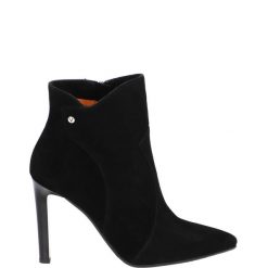 ELEGANCKIE BOTKI 20-58 VELOU NERO. Botki Venezia, bez wzorów, ze skóry, eleganckie, bez obcasa, bez zapięcia. Za 299.00 zł.