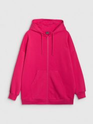4F Bluza dresowa rozpinana z kapturem damska - różowa XS. Czerwone bluzy z kapturem 4f, xs, bez wzorów, z bawełny, z kapturem. W wyprzedaży za 119.99 zł.