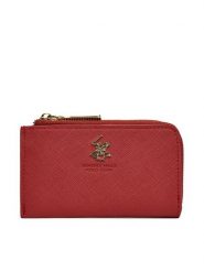 Beverly Hills Polo Club Portfel damski BHPC-W1-001-SS25 Czerwony. Czerwone portfele Beverly Hills Polo Club, bez wzorów, z materiału. Za 59.99 zł.