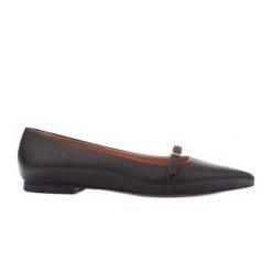 Marco Shoes Baleriny Helen czarne. Czarne baleriny z aplikacjami, ze skóry, klasyczne, ze szpiczastym noskiem, bez obcasa, bez zapięcia. W wyprzedaży za 369.00 zł.
