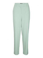 Vero Moda Spodnie "Zelda" w kolorze jasnozielonym rozmiar: 34/L32. Zielone spodnie materiałowe Vero Moda, bez wzorów, z materiału, z podwyższonym stanem. Za 39.49 zł.