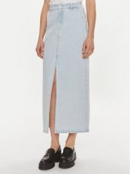 Vila Spódnica jeansowa Kira 14096846 Błękitny Regular Fit. Niebieskie spódnice Vila, bez wzorów, z bawełny, maxi. Za 119.99 zł.