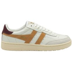 Sznurowane trampki damskie Gola Falcon. Białe trampki Gola, bez wzorów, z gumy, eleganckie, bez zapięcia. Za 441.50 zł.
