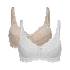 Cellbes Biustonosz Bella 2 Pack beżowy biały female beżowy/biały 75B. Białe biustonosze sportowe Cellbes, bez wzorów, z koronki. Za 159.00 zł.