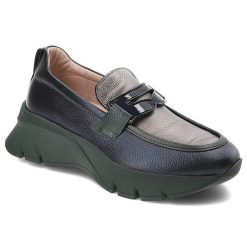 Granatowe Półbuty Hispanitas Mokasyny Premium. Niebieskie mokasyny Hispanitas, bez wzorów, ze skóry. Za 575.99 zł.