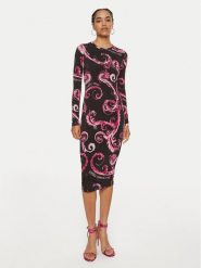 Versace Jeans Couture Sukienka codzienna 77HAO9B0 JS358 Różowy Slim Fit. Czerwone sukienki Versace Jeans Couture, na co dzień, bez wzorów, z jeansu, bez kołnierzyka, bez ramiączek, proste. Za 799.99 zł.