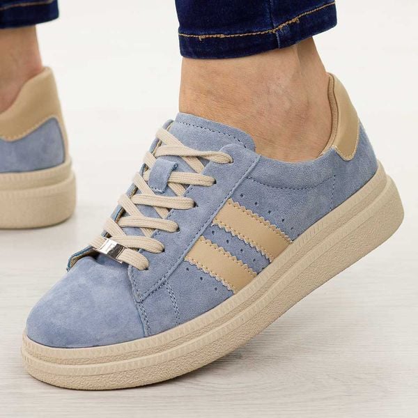 Niebieskie skórzane półbuty damskie Filippo Dp7499/26. Niebieskie półbuty wsuwane Filippo, na jesień, bez wzorów, z jeansu, eleganckie, bez obcasa, na platformie. Za 239.00 zł.