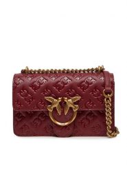 PINKO Torebka Love One Mini Dc 100074 A1YB Y1HQ Bordowy. Czerwone kopertówki Pinko, bez wzorów, ze skóry, wizytowe, bez dodatków. Za 1,179.00 zł.